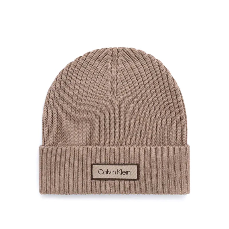 Calvin Klein Beanie Rib Patch Chunky-Desert Taupe
