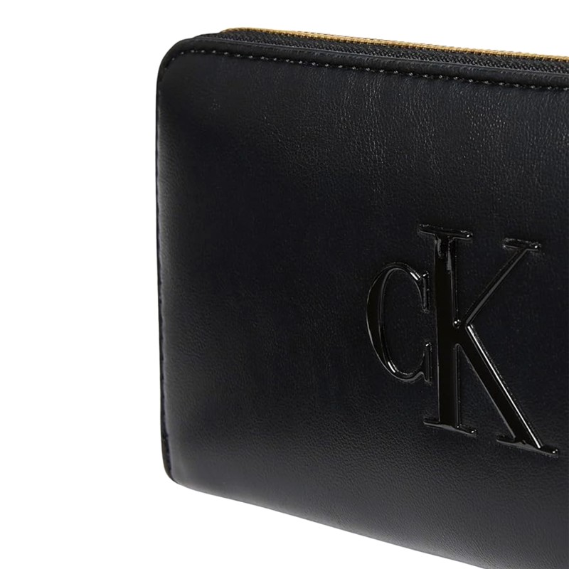 Calvin Klein Wallet Long Zip Around Raised CK-Black