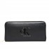 Calvin Klein Wallet Long Zip Around Raised CK-Black