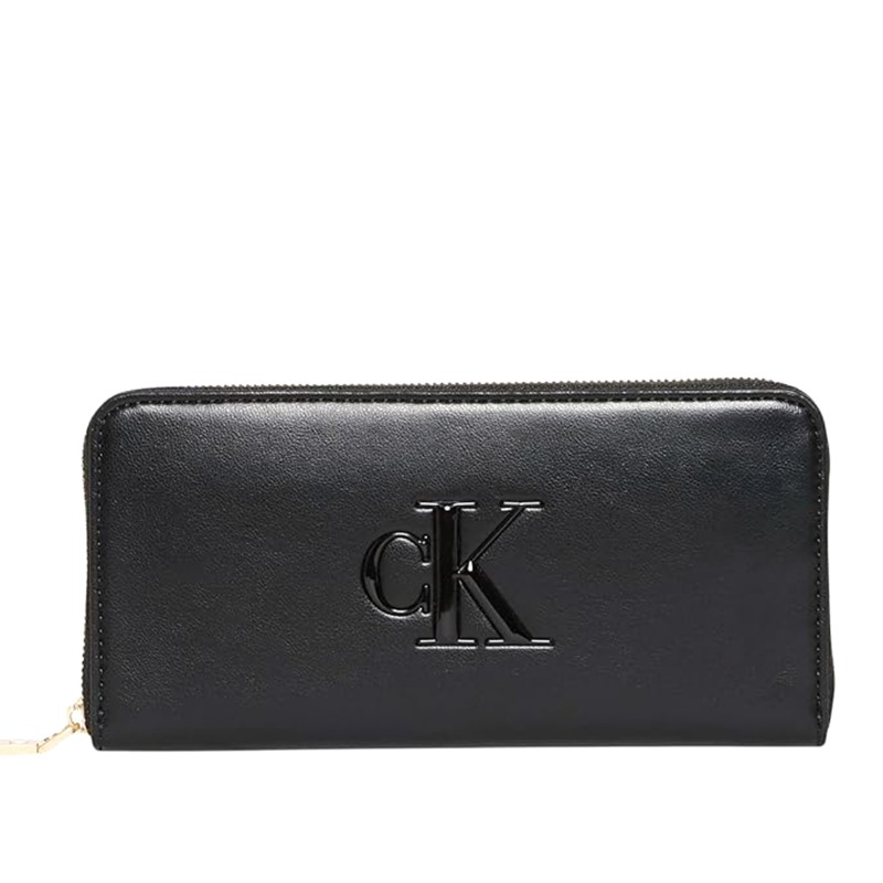 Calvin Klein Wallet Long Zip Around Raised CK-Black