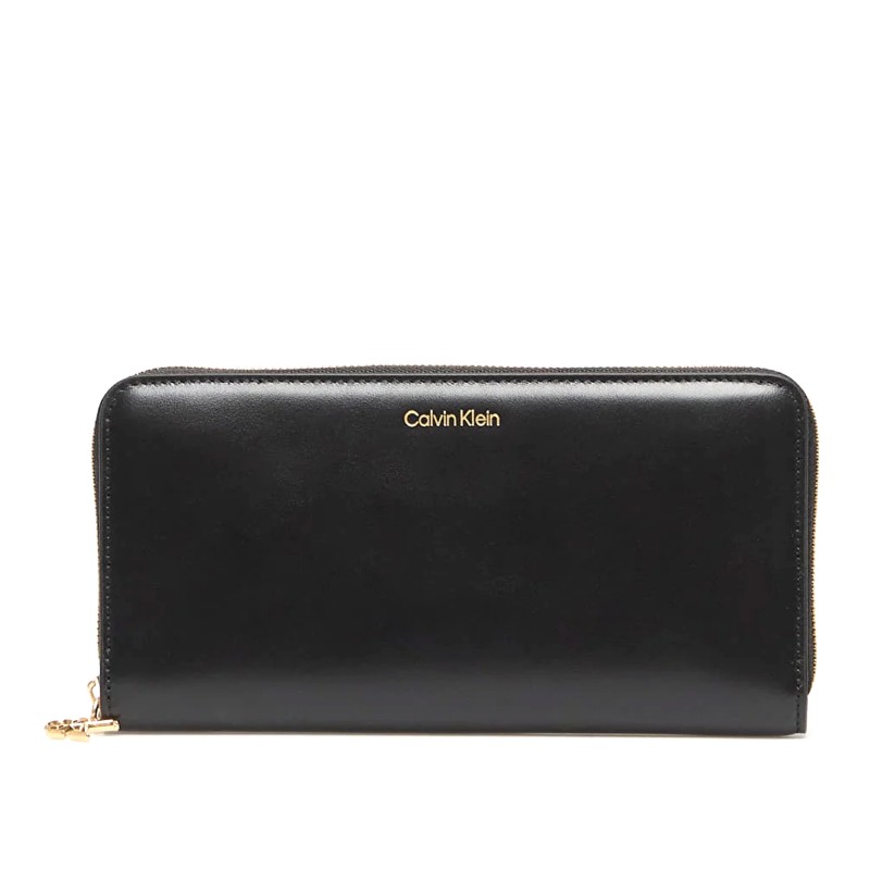Calvin Klein Wallet Large Zip Around CK Puller-Black