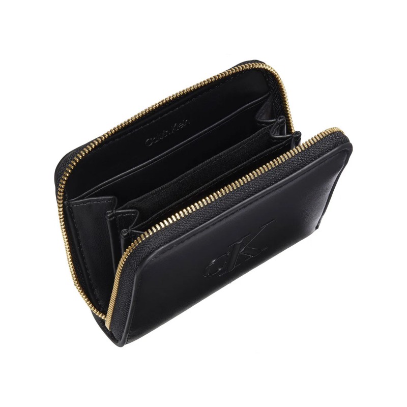 Calvin Klein Wallet Medium Zip Around CK Bold-Black