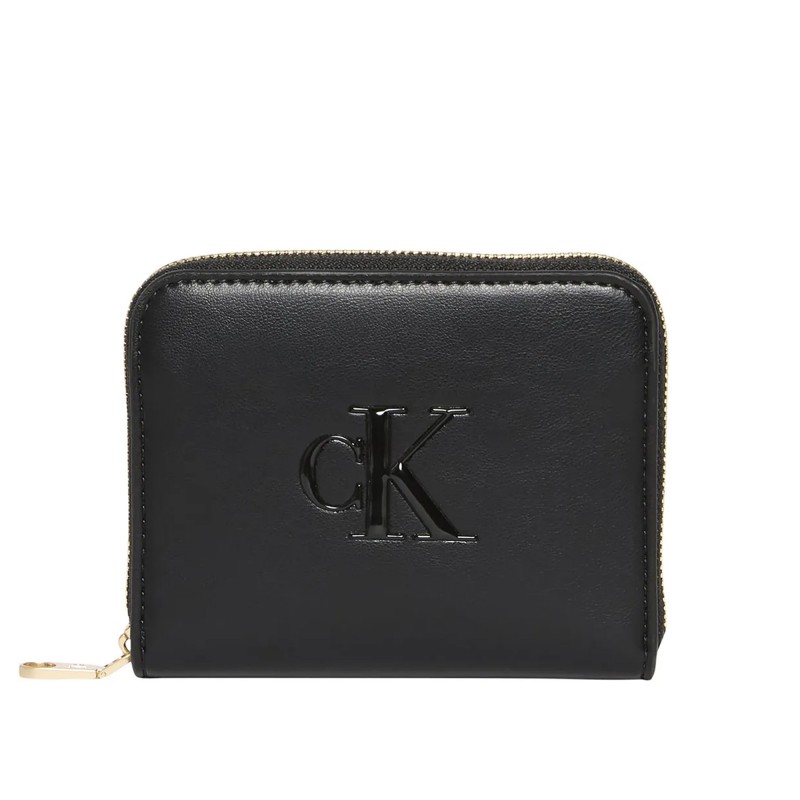 Calvin Klein Wallet Medium Zip Around CK Bold-Black