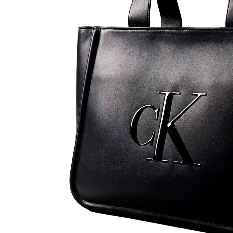 Calvin Klein Tote Bag Raised CK Medium-Black