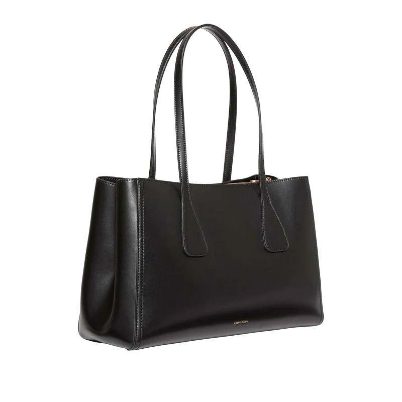 Calvin Klein Tote Bag Work CK Medium-Black/Antique Light Gold