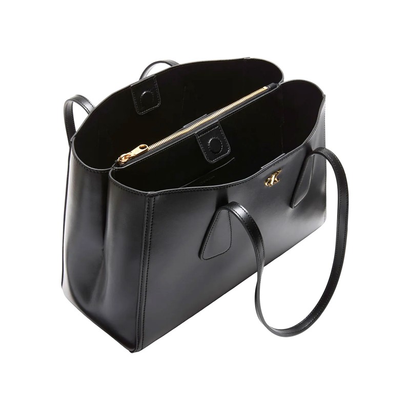 Calvin Klein Tote Bag Work CK Medium-Black/Antique Light Gold