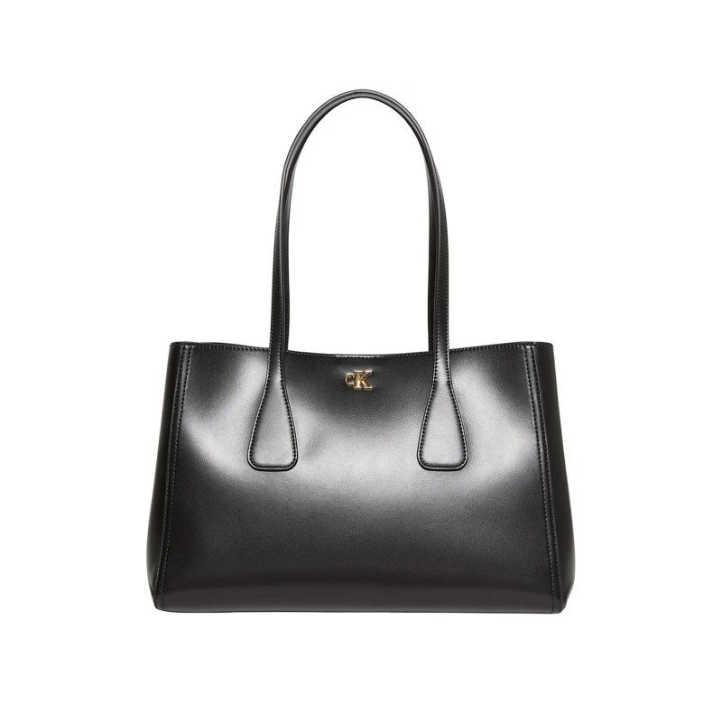 Calvin Klein Tote Bag Work CK Medium-Black/Antique Light Gold