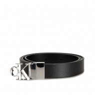 Calvin Klein Belt Facted Buckle 25mm-Black/Silver