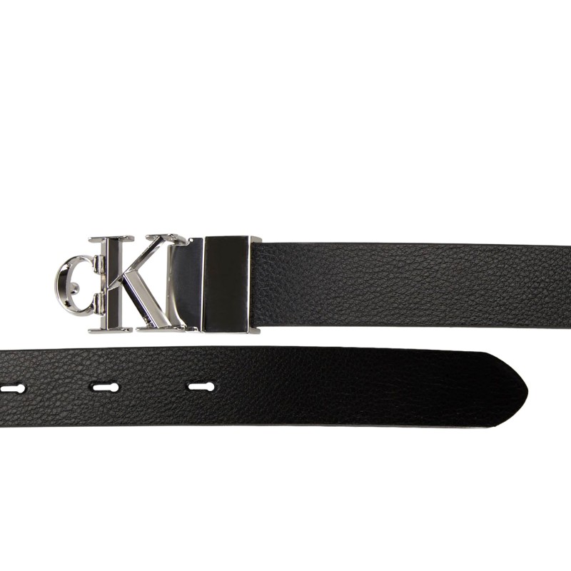 Calvin Klein Belt Facted Buckle 25mm-Black/Silver