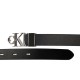 Calvin Klein Belt Facted Buckle 25mm-Black/Silver