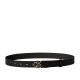 Calvin Klein Belt Full-Grain Leather Logo Buckle-Black/Antique Light Gold