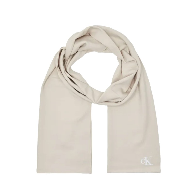 Calvin Klein Scarf CK Fine Rib Knitted-Light Hay Calvin Klein Scarf CK Fine Rib Knitted-Light Hay