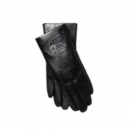 Calvin Klein Gloves Raised CK Leather Effect-Black