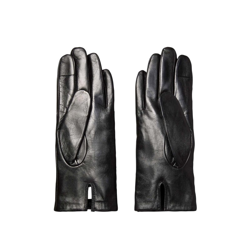 Calvin Klein Gloves Raised CK Leather Effect-Black Calvin Klein Gloves Raised CK Leather Effect-Black