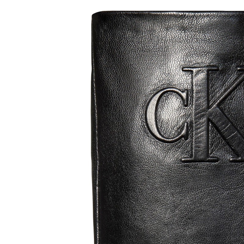 Calvin Klein Gloves Raised CK Leather Effect-Black Calvin Klein Gloves Raised CK Leather Effect-Black