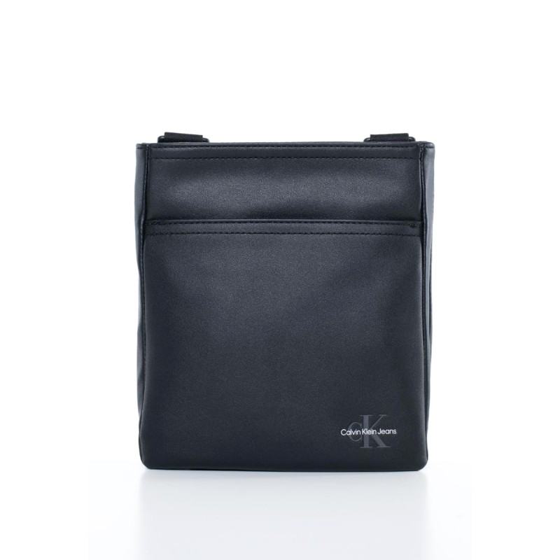 Calvin Klein Soulder Bag Mono Logo Flat Pack-Black