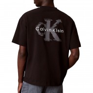 Calvin Klein T-Shirt Oversized Embossed Logo-Black