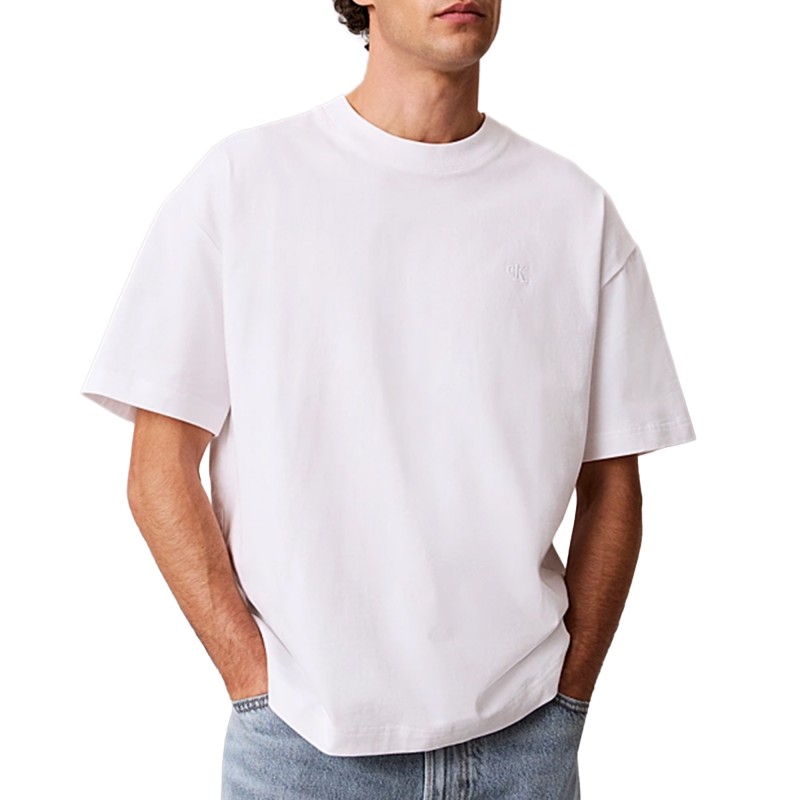 Calvin Klein T-Shirt Oversized Embossed Logo-Bright White Calvin Klein T-Shirt Oversized Embossed Logo-Bright White