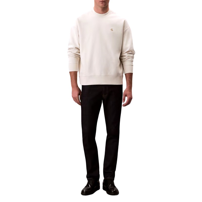 Calvin Klein Sweatshirt With Logo Embroidery-Tofu