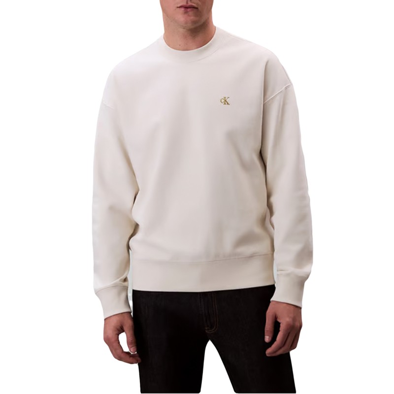 Calvin Klein Sweatshirt With Logo Embroidery-Tofu
