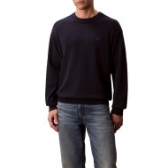 Calvin Klein Sweater With Embroidered Monogram-Dark Sapphire