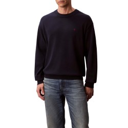 Calvin Klein Sweater With Embroidered Monogram-Dark Sapphire