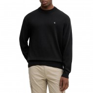Calvin Klein Sweater With Embroidered Monogram-Black