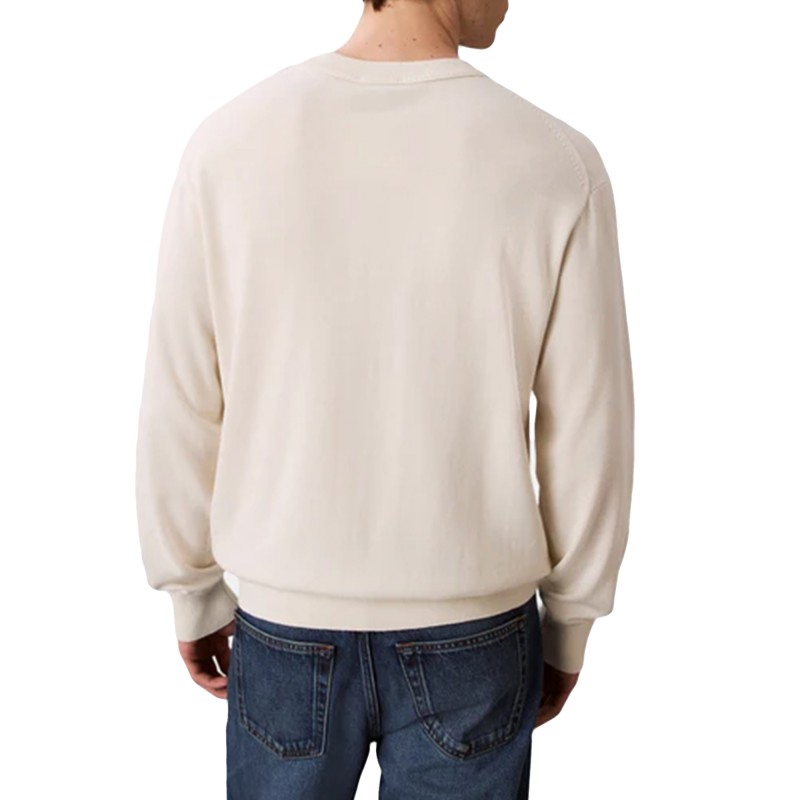 Calvin Klein Sweater With Embroidered Monogram-Tofu