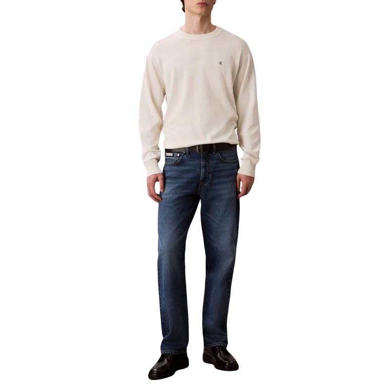 Calvin Klein Sweater With Embroidered Monogram-Tofu