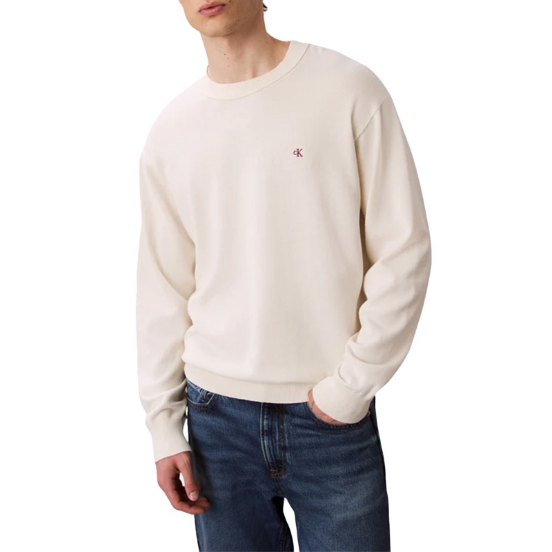 Calvin Klein Sweater With Embroidered Monogram-Tofu