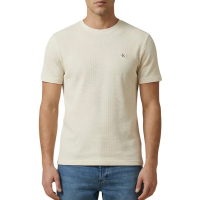 Calvin Klein T-Shirt Waffle Badge Crew Neck TEE-Calico