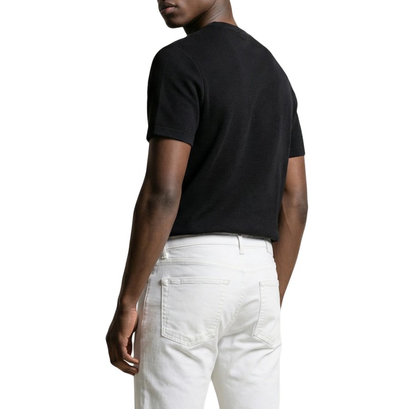 Calvin Klein T-Shirt Waffle Badge Crew Neck TEE-Black