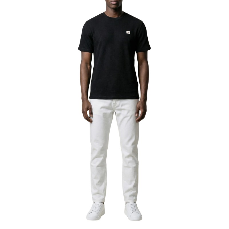 Calvin Klein T-Shirt Waffle Badge Crew Neck TEE-Black