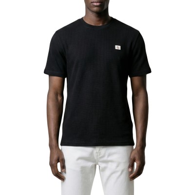 Calvin Klein T-Shirt Waffle Badge Crew Neck TEE-Black