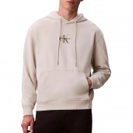Calvin Klein Hoodie Terry Micro Monologo-Chalk