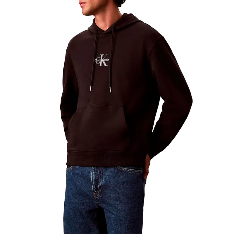 Calvin Klein Hoodie Terry Micro Monologo-Black