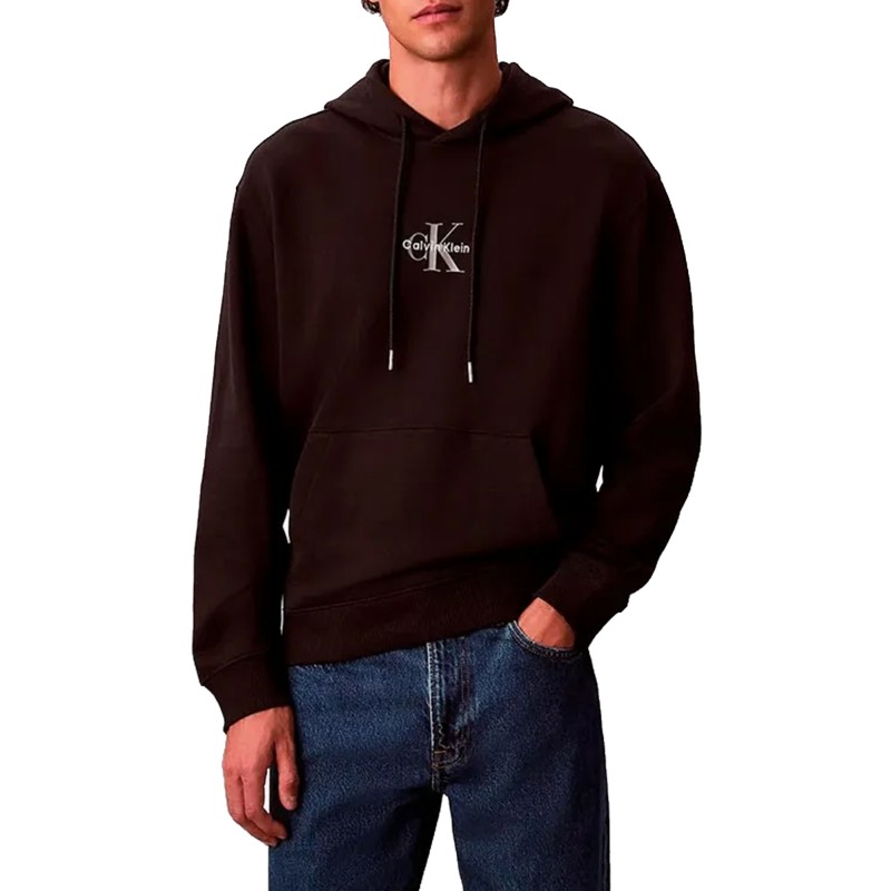 Calvin Klein Hoodie Terry Micro Monologo-Black