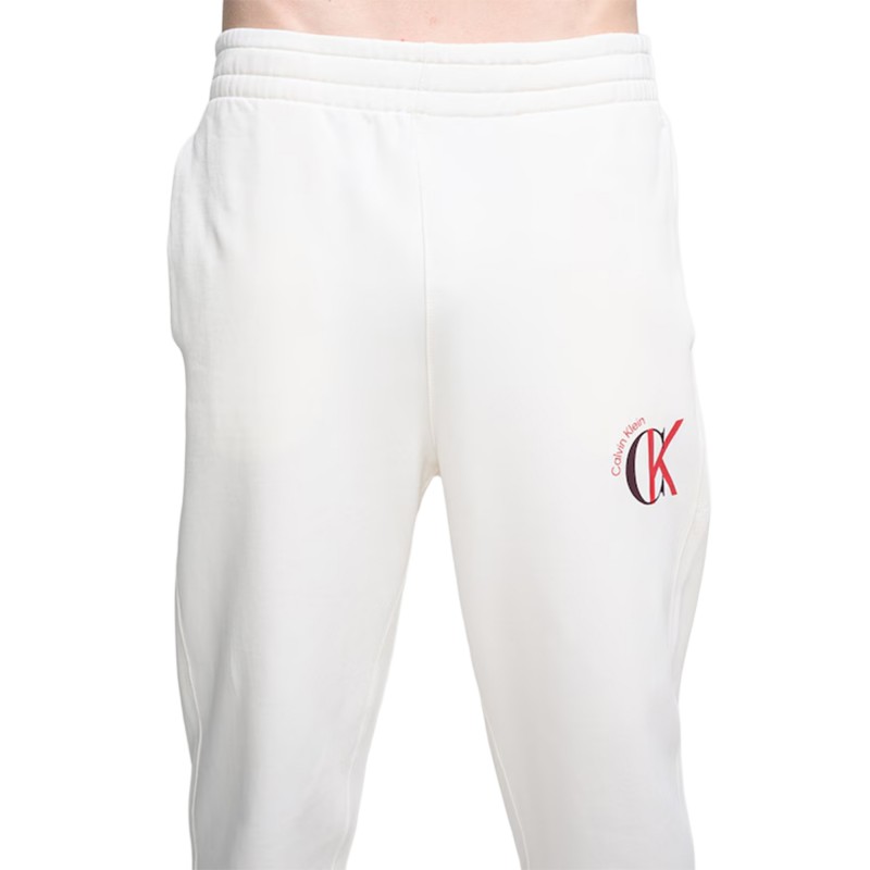 Calvin Klein Jogger Trousers Terry 350 Graphic-White Greige