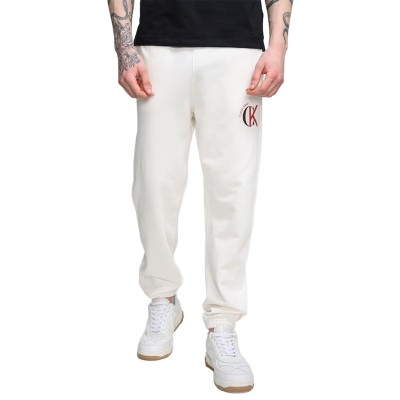 Calvin Klein Jogger Trousers Terry 350 Graphic-White Greige