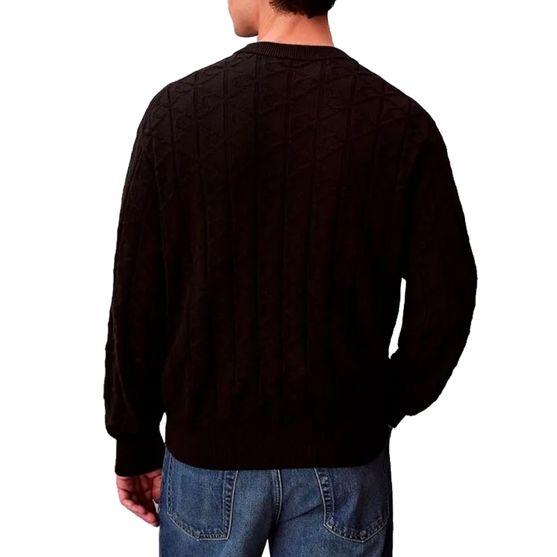 Calvin Klein Sweater Allover Emblem Logo Relaxed-Black