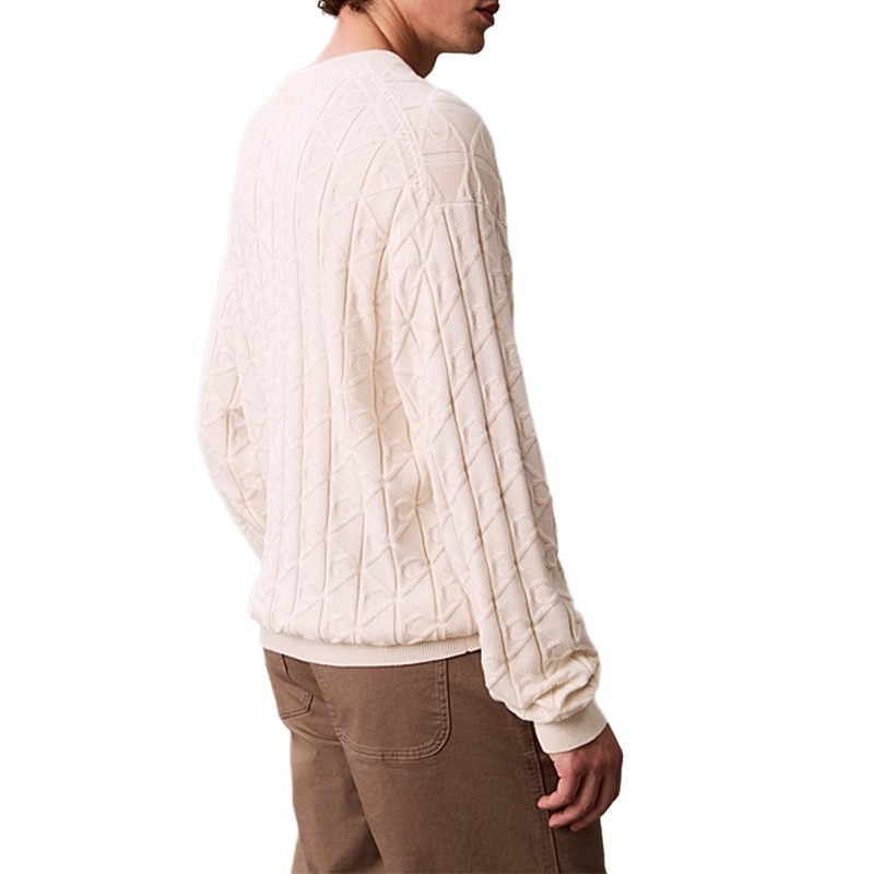 Calvin Klein Sweater Allover Emblem Logo Relaxed-Tofu