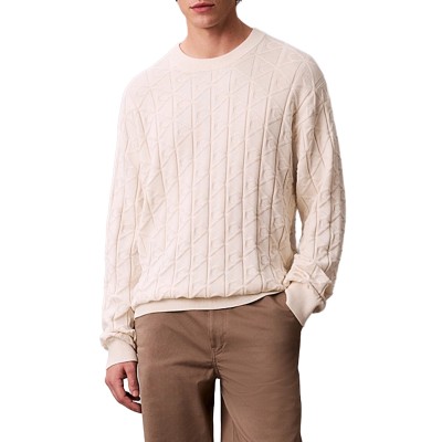 Calvin Klein Sweater Allover Emblem Logo Relaxed-Tofu