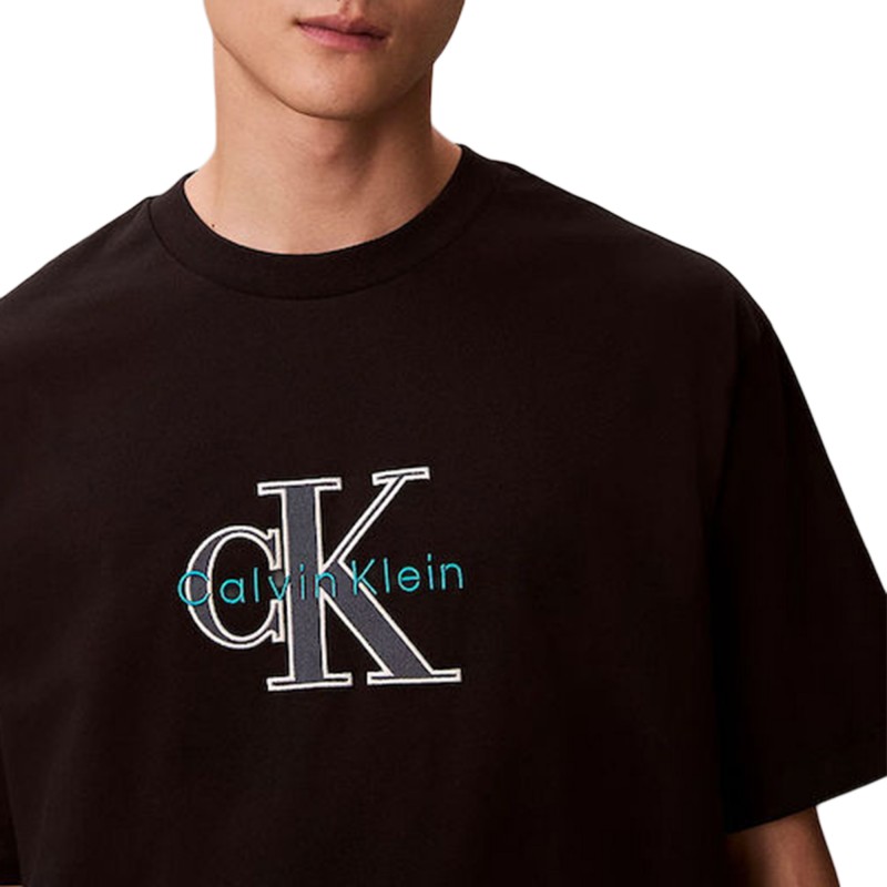 Calvin Klein T-Shirt Tricolor Monologo Graphic-Black