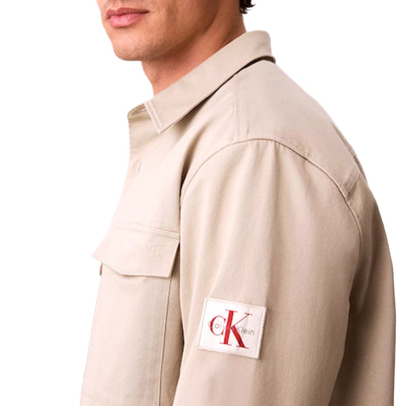 Calvin Klein Overshirt Utility Chino Relaxed-Island Fossil