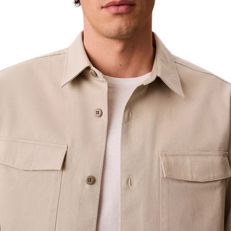 Calvin Klein Overshirt Utility Chino Relaxed-Island Fossil