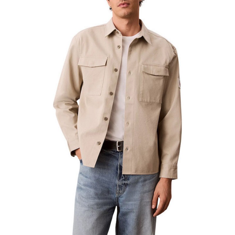 Calvin Klein Overshirt Utility Chino Relaxed-Island Fossil