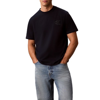 Calvin Klein T-Shirt Relaxed Embossed Logo-Dark Sapphire