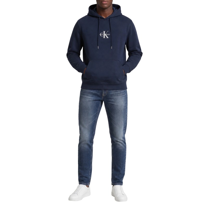 Calvin Klein Hoodie Terry Micro Monologo-Dark Sapphire