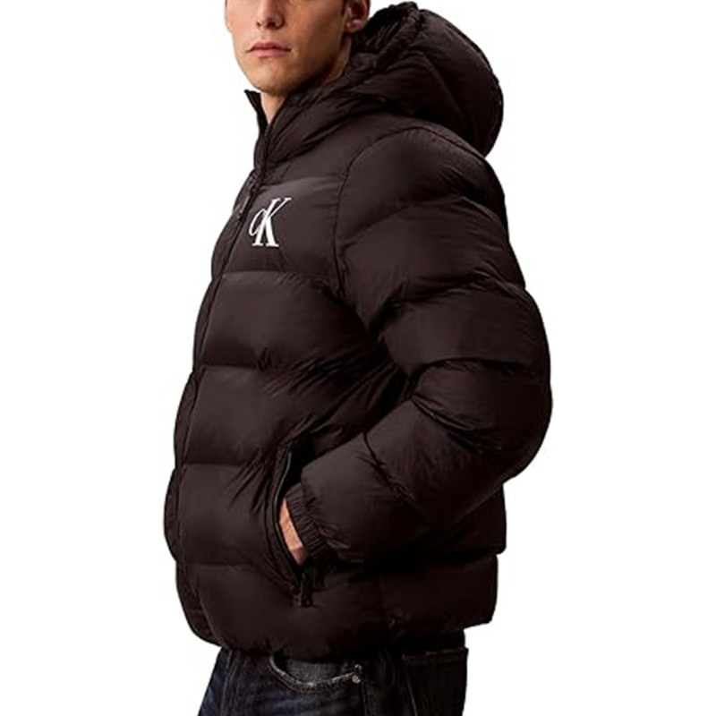 Calvin Klein Jacket Padded Hooded Puffer-Black