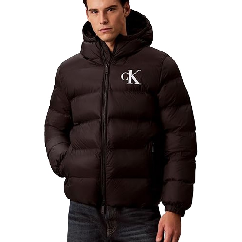 Calvin Klein Jacket Padded Hooded Puffer-Black